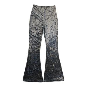 Fora Blue Velvet Flare Pants
